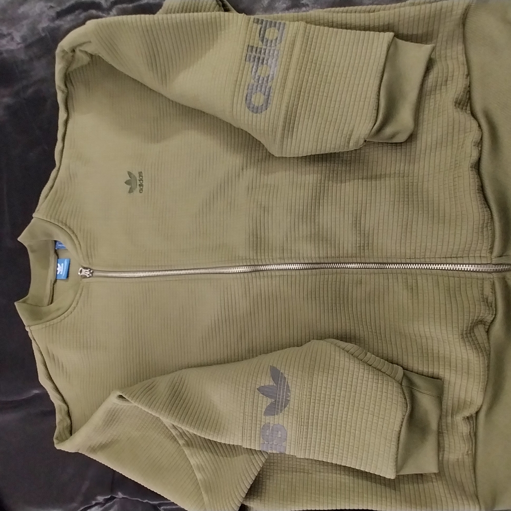 Adidas Olive Green Zip-Up Jacket